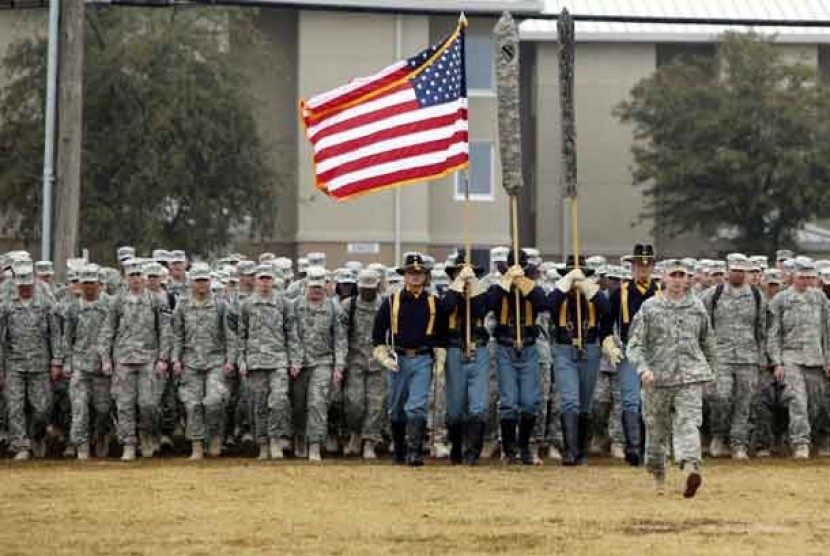   Pasukan militer Amerika di Fort Hood, Texas. Cegah penyebaran dan penularan corona, militer AS batasi perjalanan domestik.