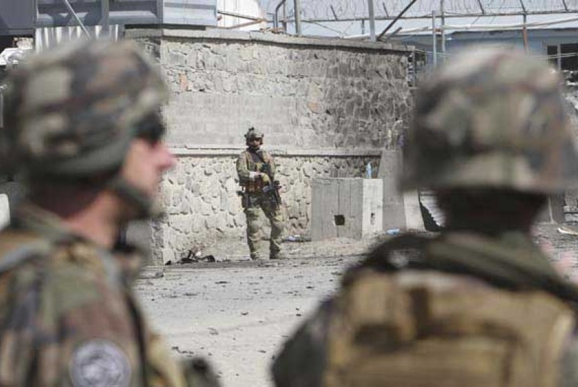 Pasukan NATO di kota Kabul, Afghanistan.