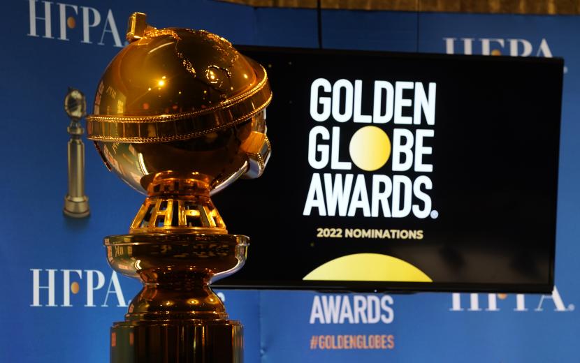 Patung Golden Globe dipajang di acara nominasi untuk Penghargaan Golden Globe tahunan ke-79 di Beverly Hilton Hotel pada 13 Desember 2021, di Beverly Hills, California. Setelah setahun tidak tayang, Golden Globe Awards akan kembali ke NBC pada bulan Januari. Hal itu diumumkan NBC, Hollywood Press Association, dan Dick Clark Productions pada Selasa (20/9/2022)