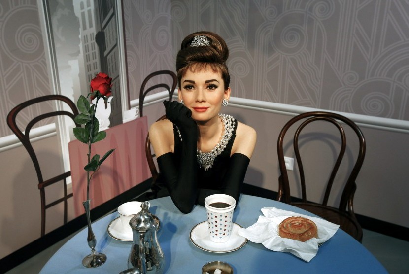 Patung lilin Audrey Hepburn.
