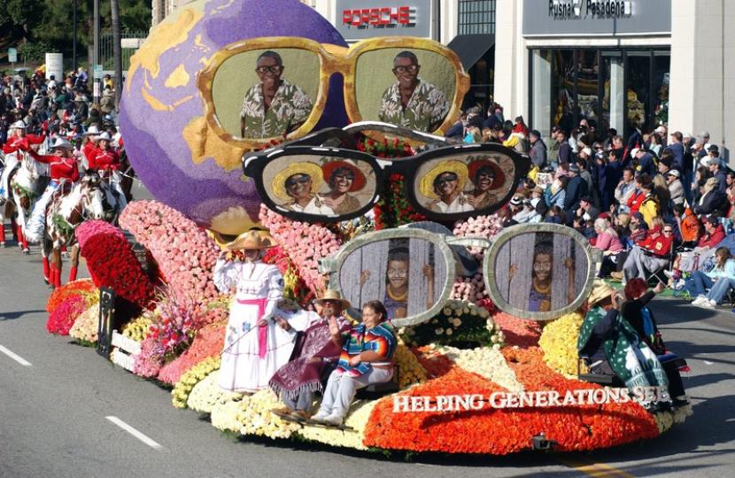 Pawai Parade Bunga Mawar, pertunjukan tahunan yang digelar setiap Hari Tahun Baru sejak 1891 di Pasadena, Kalifornia, tahun ini batal digelar akibat pandemi virus corona. Ilustrasi.