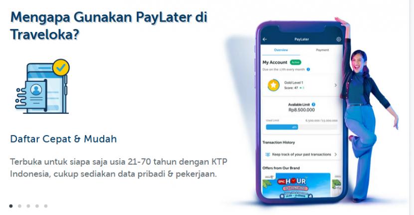  Paylater Traveloka merupakan sebuah solusi pembayaran yang makin populer setiap waktunya. Grup Traveloka menjalin kemitraan dengan PT Bank Jago Tbk utnuk memperluas penyaluran kredit melalui Traveloka PayLater. 