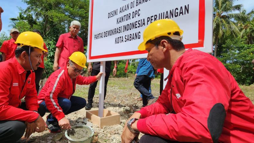 PDI Perjuangan (PDIP) memulai pembangunan kantor di Kota Sabang, Provinsi Aceh.