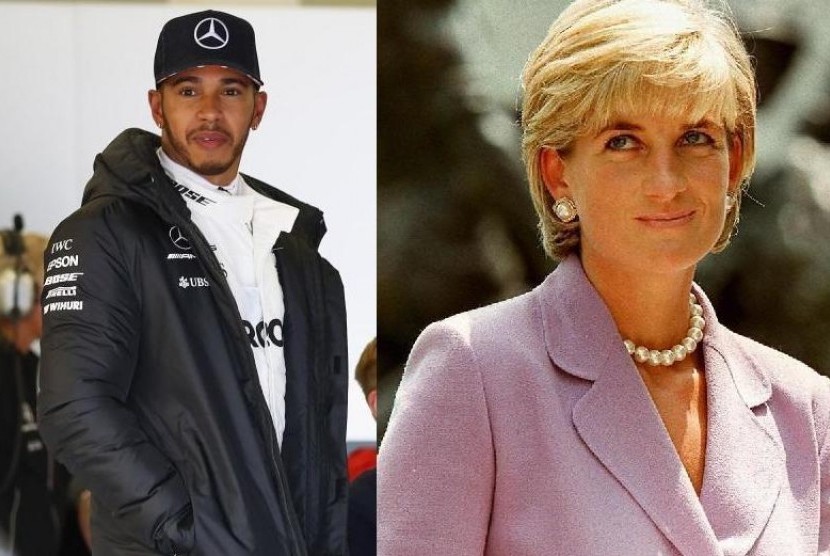 Pebalap F1 Lewis Hamilton dan Putri Diana (ilustrasi)