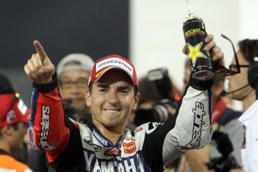 Pebalap Yamaha Factory Racing Jorge Lorenzo ,berhasil memenangkan seri perdana MotoGP 1000cc tahun ini di Sirkuit Losail, Doha, Qatar, Senin dinihari (9/4).  