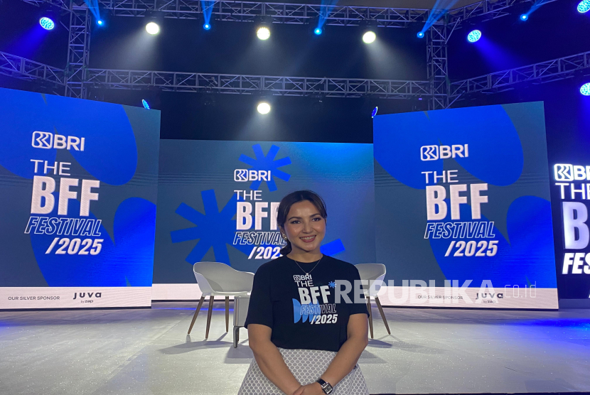 Pebisnis Hanifa Ambadar usai peluncuran The Beauty, Fashion, and Fragrance Festival (BFF Festival) 2025 di JCC, Jumat (15/8/2025). 