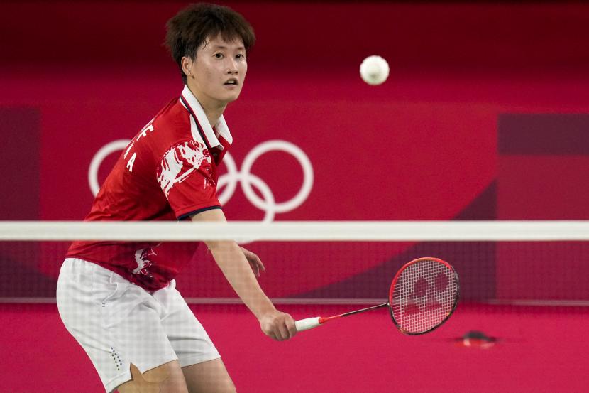 Pebulu tangkis China Chen Yu Fei meraih emas di tunggal putri Olimpiade Tokyo 2020.