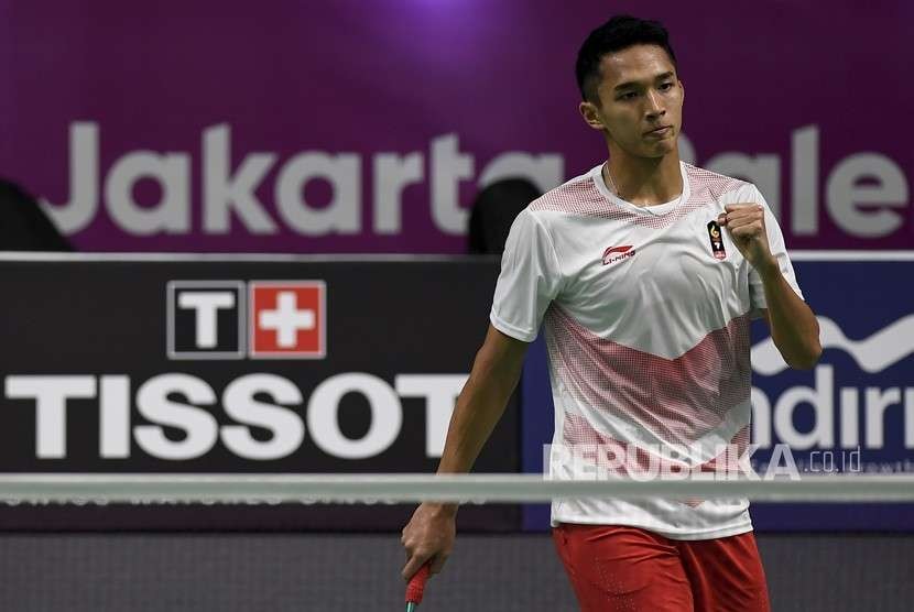 Pebulu tangkis tunggal putra Indonesia Jonatan Christie. 