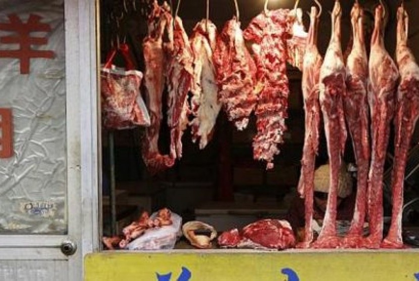 Pedagang daging di Cina (ilustrasi)