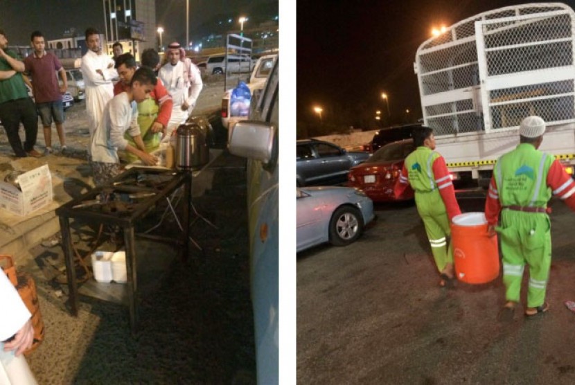 Pedagang kaki lima di Makkah dirazia demi menjaga kesehatan makanan jamaah.