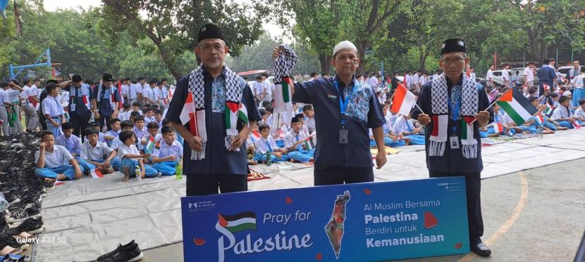 Peduli Palestina 2.000 Siswa Sekolah di Yayasan Al-Muslim Sumbang Rp. 111.000.000 ke BMH