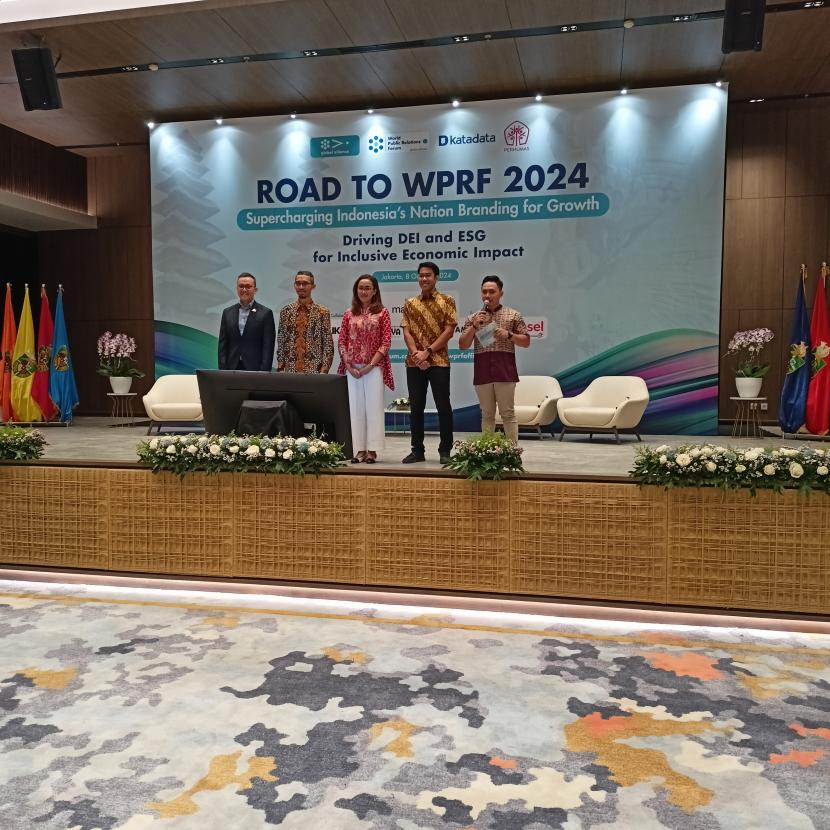 Pelaksanaan kegiatan Road to World PR Forum 2024, di Jakarta, Selasa (8/10/2024).