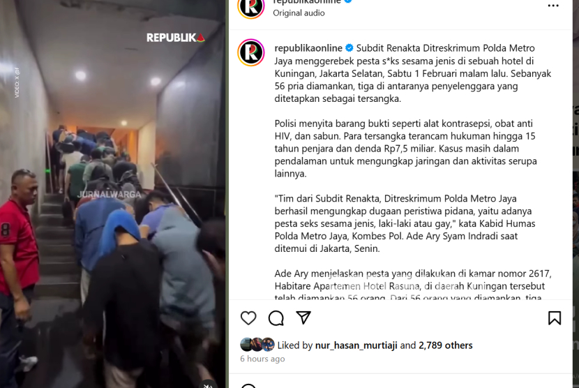 Pesta Seks Gay di Setiabudi Terbongkar, Tiga Orang Jadi Tersangka, Ini Peran-perannya