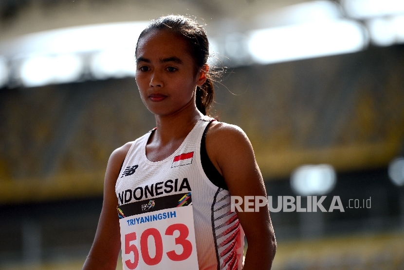 Pelari Indonesia yang juga Olimpian, Triyaningsih. 
