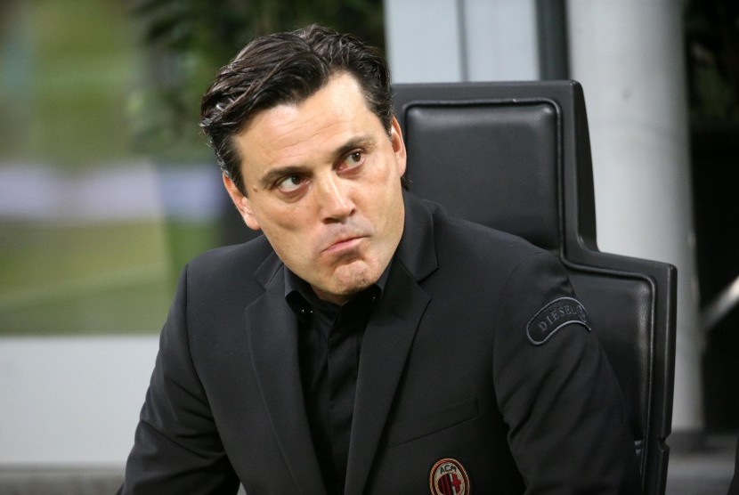 Pelatih AC Milan Vincenzo Montella.