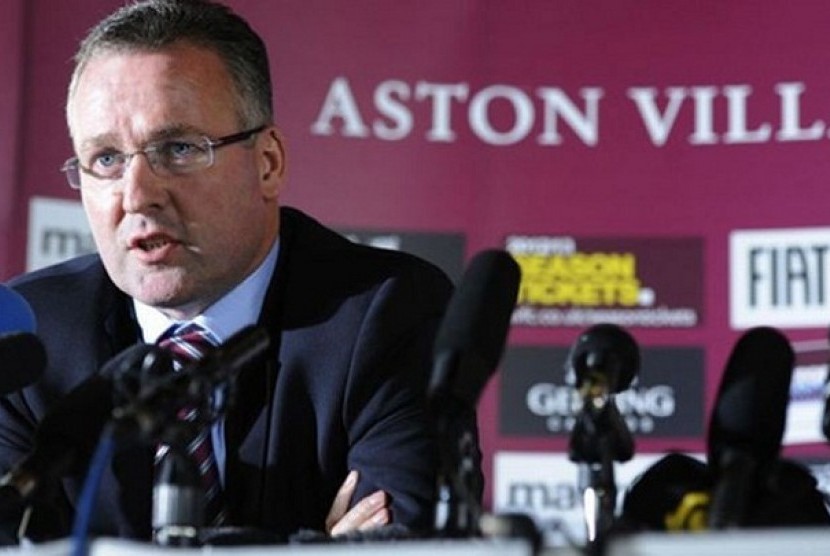Pelatih Aston Villa, Paul Lambert.