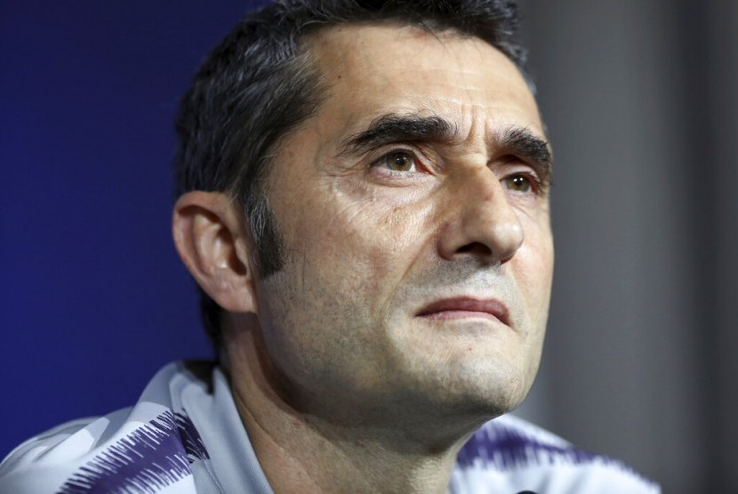 Pelatih Barcelona Ernesto Valverde.