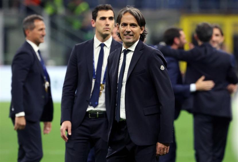 Pelatih Inter Milan Simone Inzaghi semringah setelah timnya lolos ke final Liga Champions menyingkirkan AC Milan,