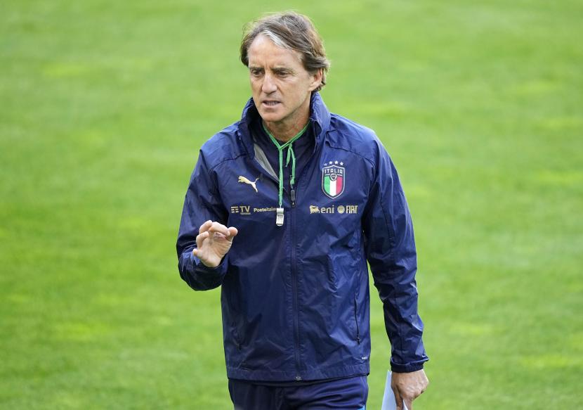 Pelatih timnas Italia, Roberto Mancini.