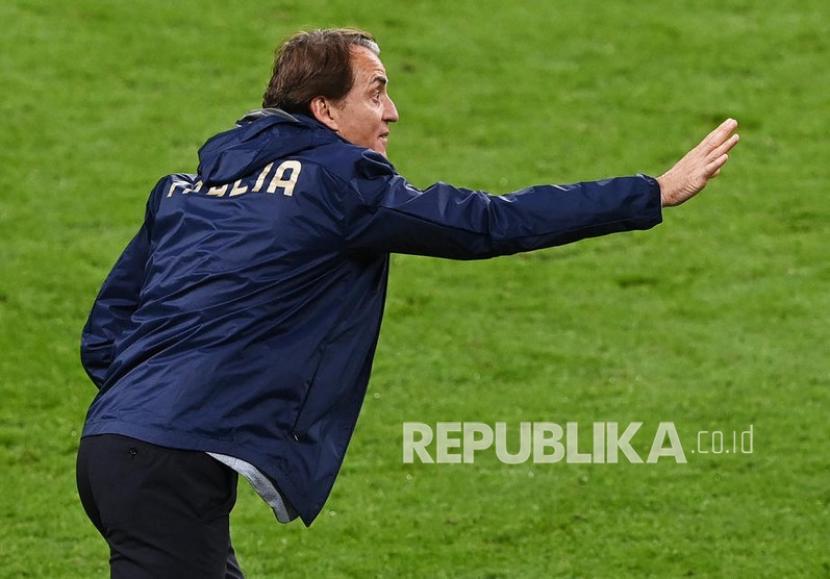 Pelatih kepala Italia Roberto Mancini.