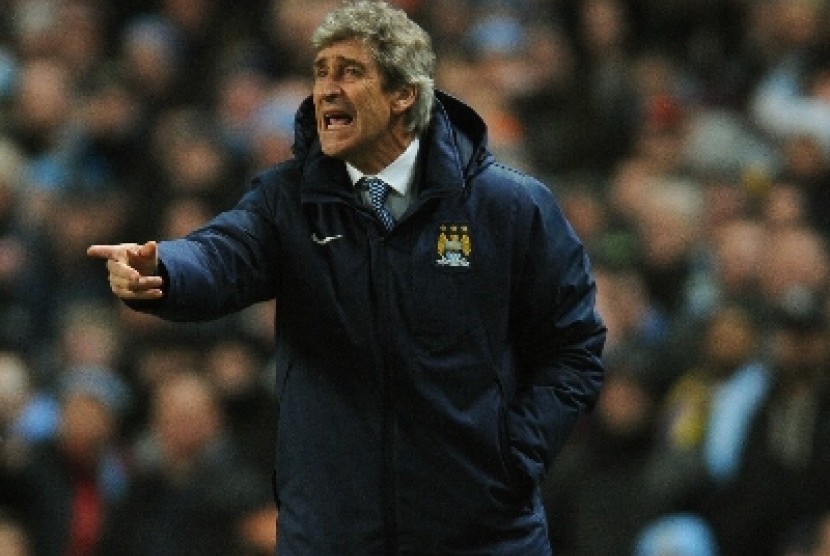 Pelatih Manchester City Manuel Pellegrini.