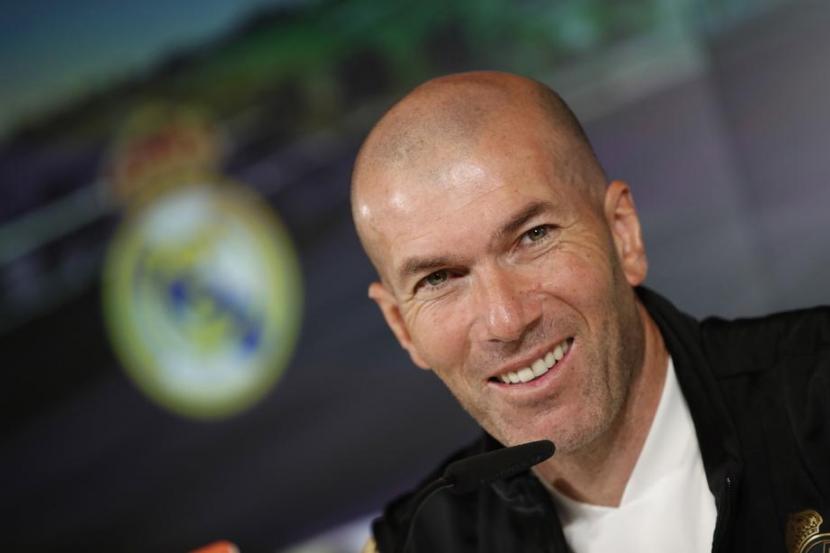 Pelatih Real Madrid, Zinedine Zidane.(EPA-EFE/JAVIER LIZON)