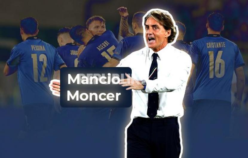 Pelatih timnas Italia Roberto Mancini.