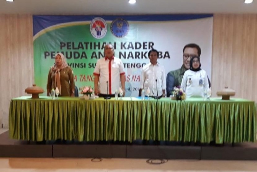 Pelatihan Kader Inti Pemuda Anti-Narkoba di Hotel Kubra Plaza Kota Kendari, Senin (1/4).