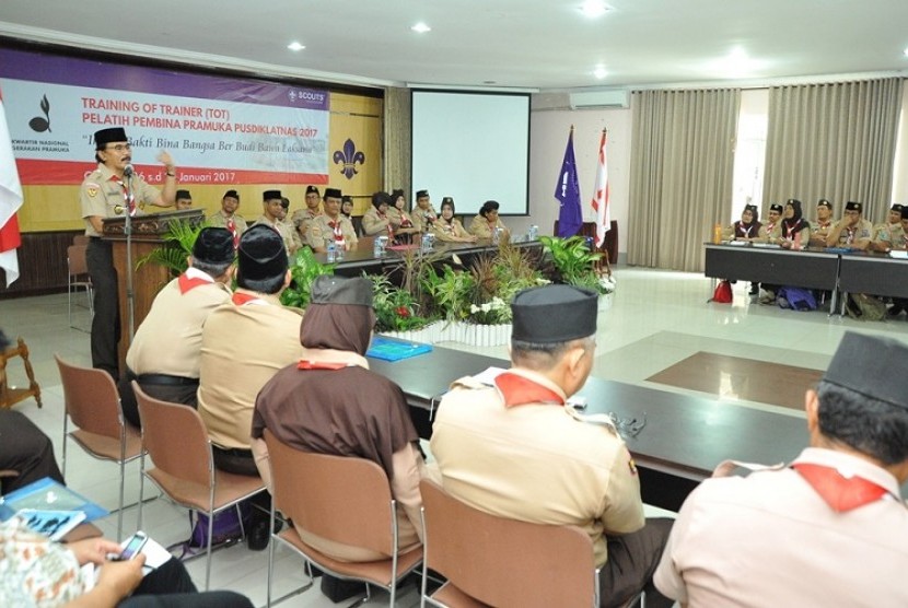 Pelatihan Pembina Pramuka tingkat Nasional, di Taman Rekreasi Wiladatika Cibubur, Jakarta. 