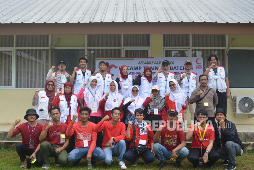 Pelatihan relawan BSMI Jakarta di Buperta Cibubur, Jakarta, Sabtu (22/2/2025).