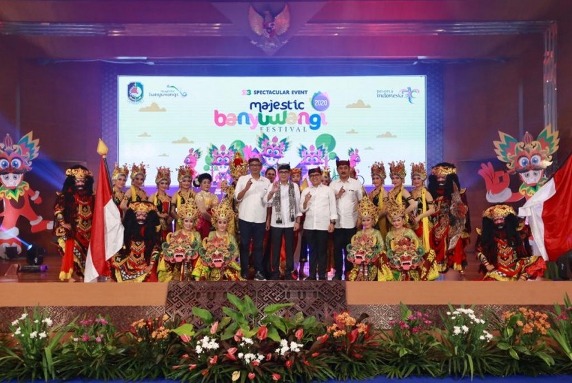 Peluncuran 123 atraksi dalam Banyuwangi Festival 2020 oleh Menteri Pariwisata Wishnutama Kusubandio dan Bupati Banyuwangi Abdullah Azwar Anas, Rabu (8/1) di Jakarta. 
