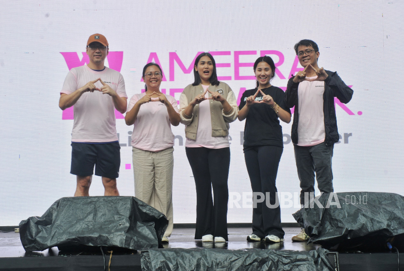 Peluncuran Ameera Network di acara Jakarta Mothers Day Republika di kawasan SCBD, Jakarta, pada Ahad (22/12/2024).