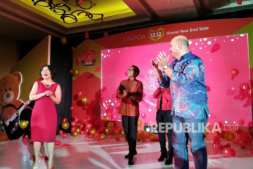 Peluncuran Diskon Terbesar Lazada Grand Year End Sale di Jakarta, Selasa (4/12).