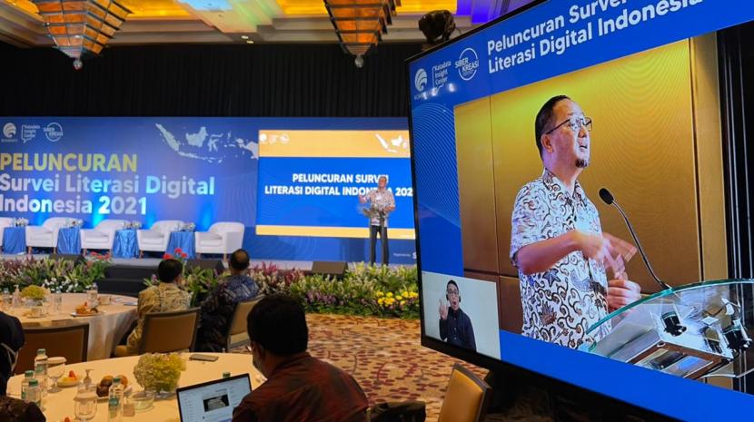 Peluncuran Indeks Literasi Digital 2021 di Jakarta, Kamis (20/01/22).  