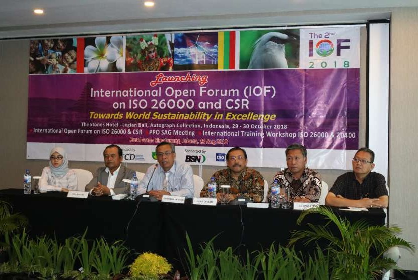 Peluncuran International Open Forum (IOF) 2018 di Jakarta, Selasa (28/8).