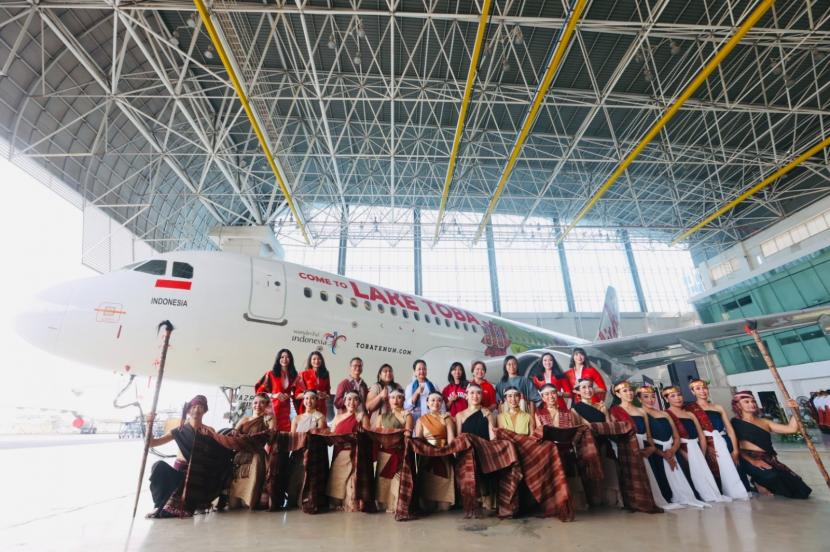 Peluncuran livery Danau Toba tersebut untuk mempromosikan pariwisata Indonesia.