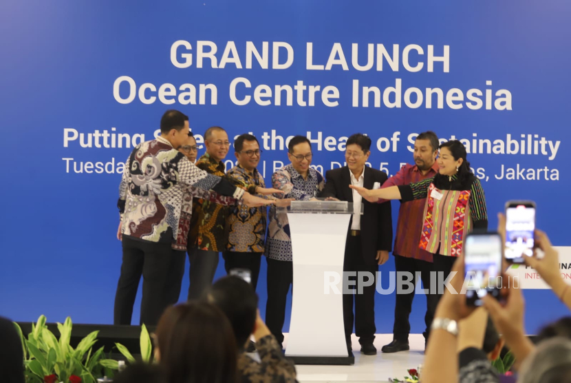 Peluncuran Ocean Centre Indonesia, di Jakarta, Selasa (15/7/2025).