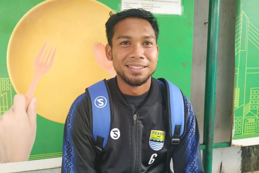 Pemain belakang Persib, Saepuloh Maulana di Husein Sastranegara, Kota Bandung, Senin (22/7).