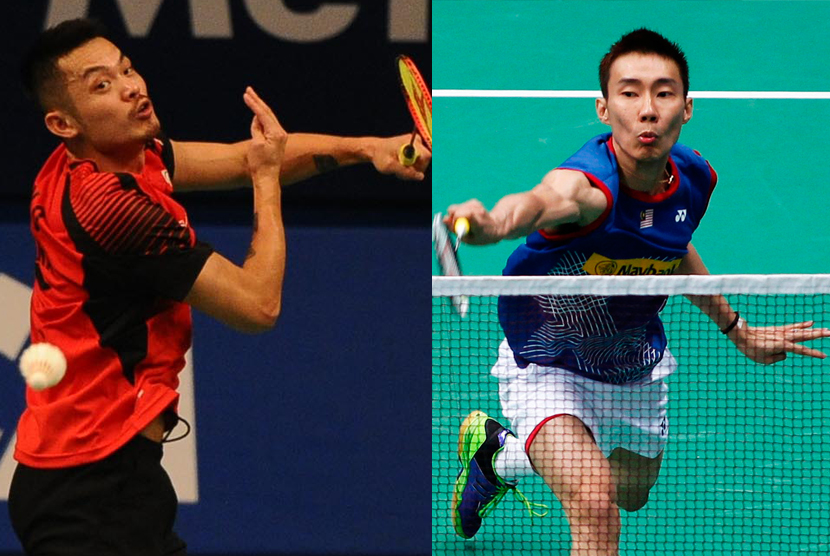 Pemain Cina, Lin Dan (kiri) dan Pemain Malaysia, Lee Chong Wei (kanan)
