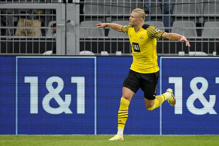  Pemain Borussia Dortmund Erling Haaland.
