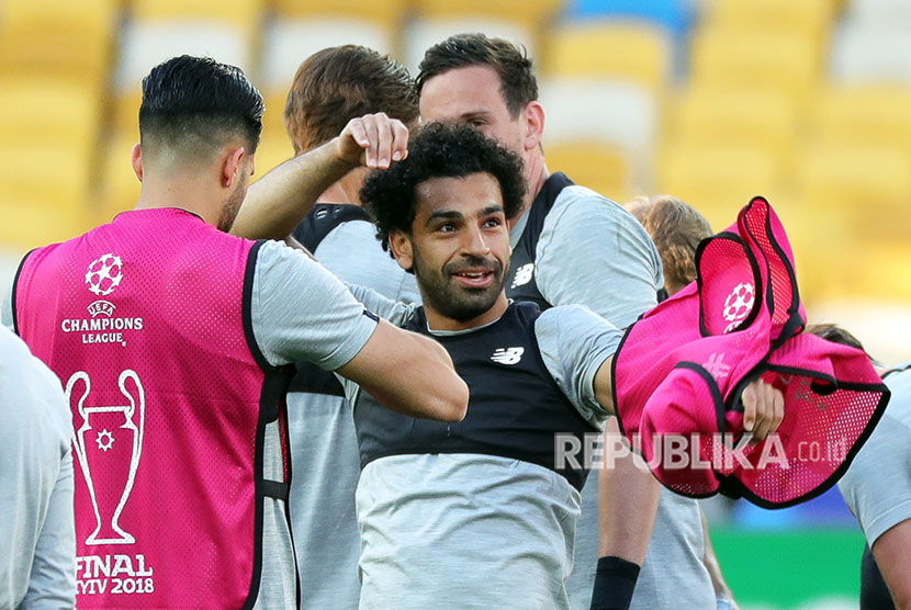 Pemain Liverpool FC Latihan Jelang Final Liga Champion di Olimpiyskiy stadium Kiev Ukraina