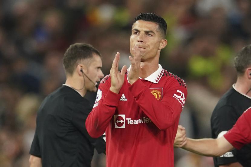  Pemain depan Manchester United, Cristiano Ronaldo.