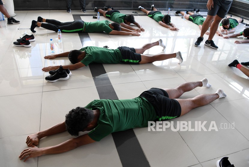Para pemain timnas U-18 Indonesia saat menjalani latihan beberapa waktu lalu. 