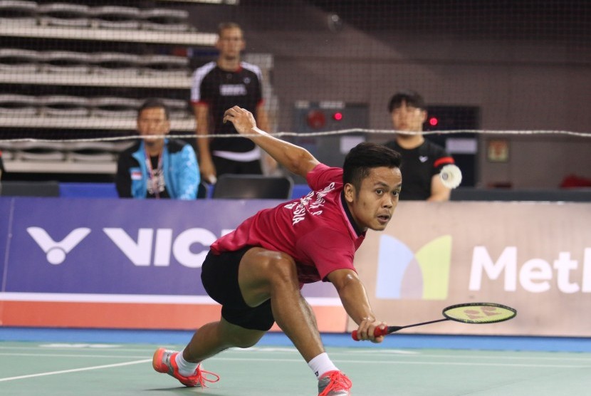 Pemain tunggal putra Indonesia, Anthony Sinisuka Ginting.