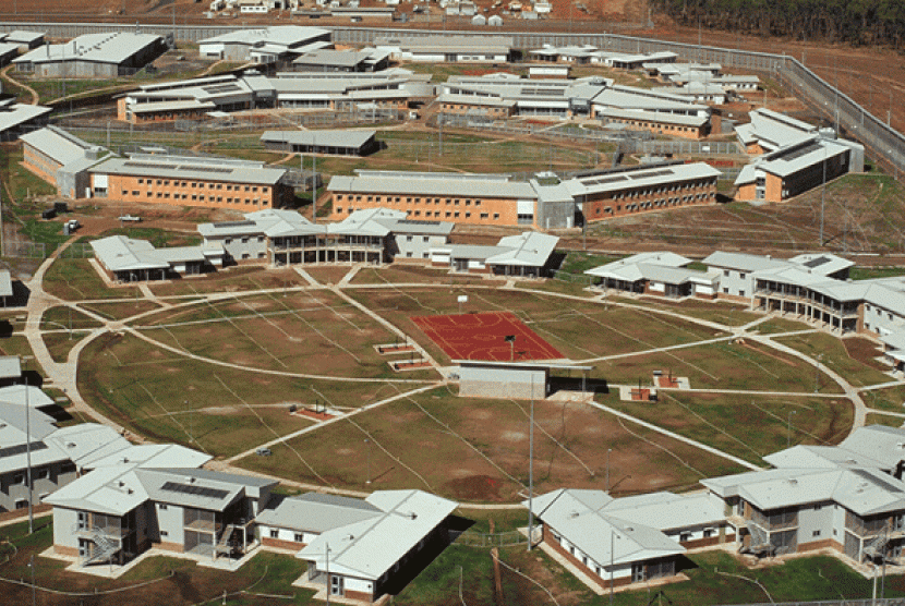 Pemandangan udara dari Pusat Pemasyarakatan (penjara) Darwin, Australia di Holtze. PBB menangguhkan misi anti penyiksaan ke Australia setelah dilarang memantau beberapa penjara Australia.