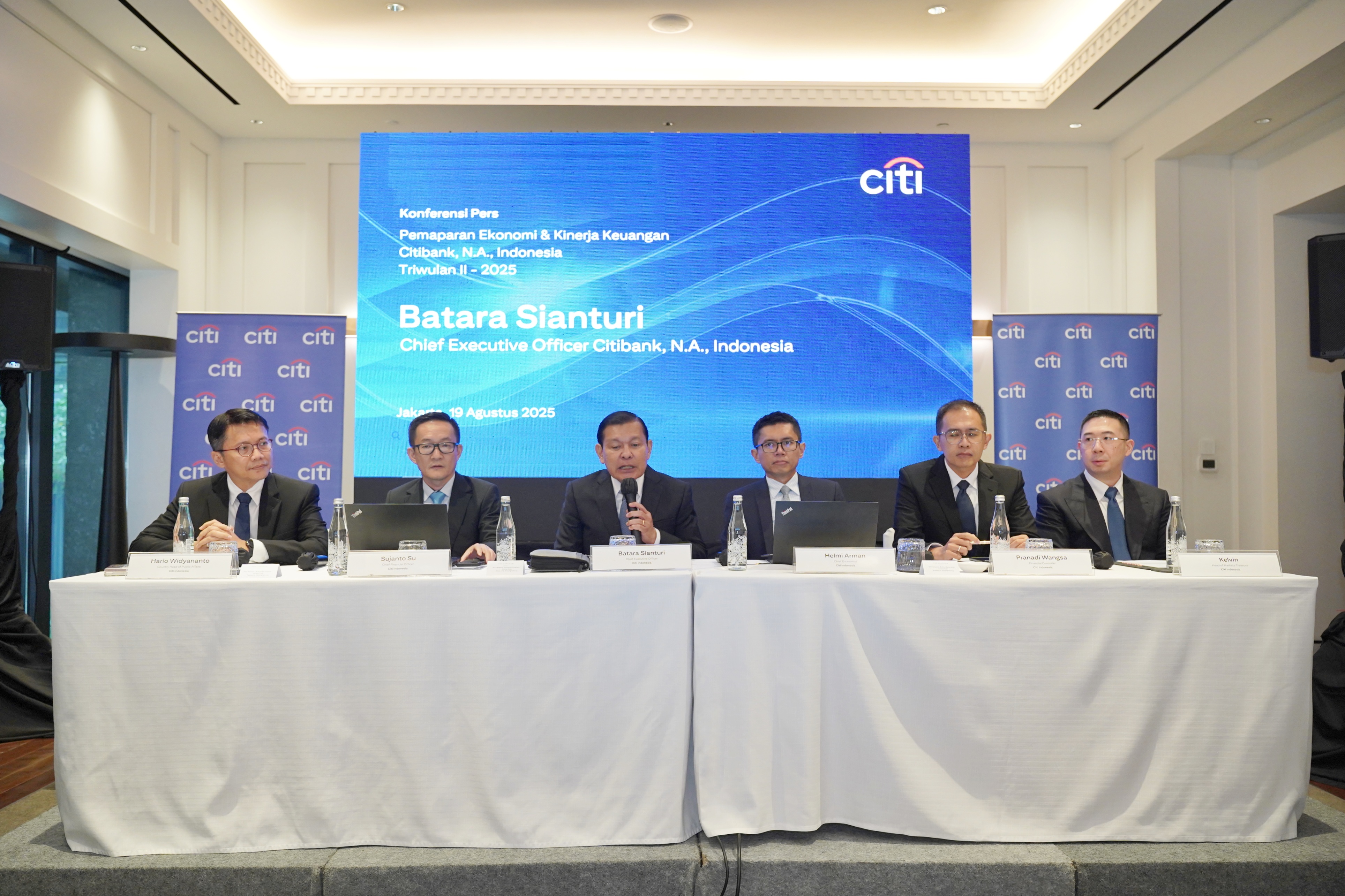 Pemaparan Ekonomi dan Kinerja Keuangan Citi Indonesia Triwulan II-2025, di Langham Hotel Jakarta, Selasa (19/8/2025).