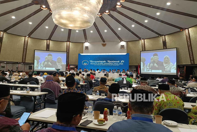 Pembacaan laporan pertanggung jawaban MUI periode 2020-2025 dalam Munas XI MUI, di Jakarta, Sabtu (22/11/2025).