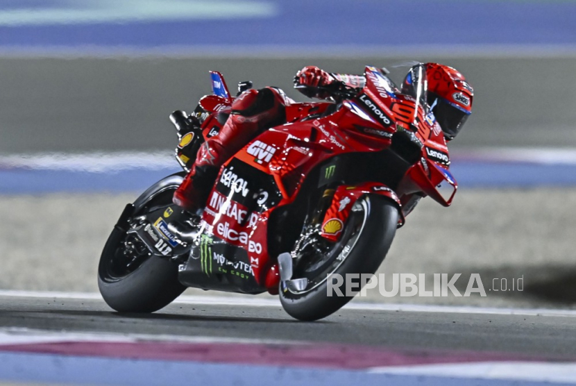 Pembalap Ducati Lenovo Marc Marquez.