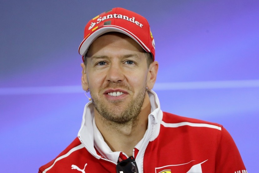 Pembalap Ferrari, Sebastian Vettel.