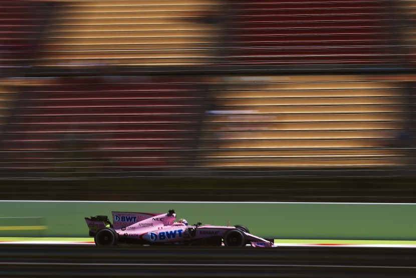 Pembalap Force India, Sergio Perez pada GP Spanyol di Sirkuit Catalunya, Barcelona, akhir pekan lalu.
